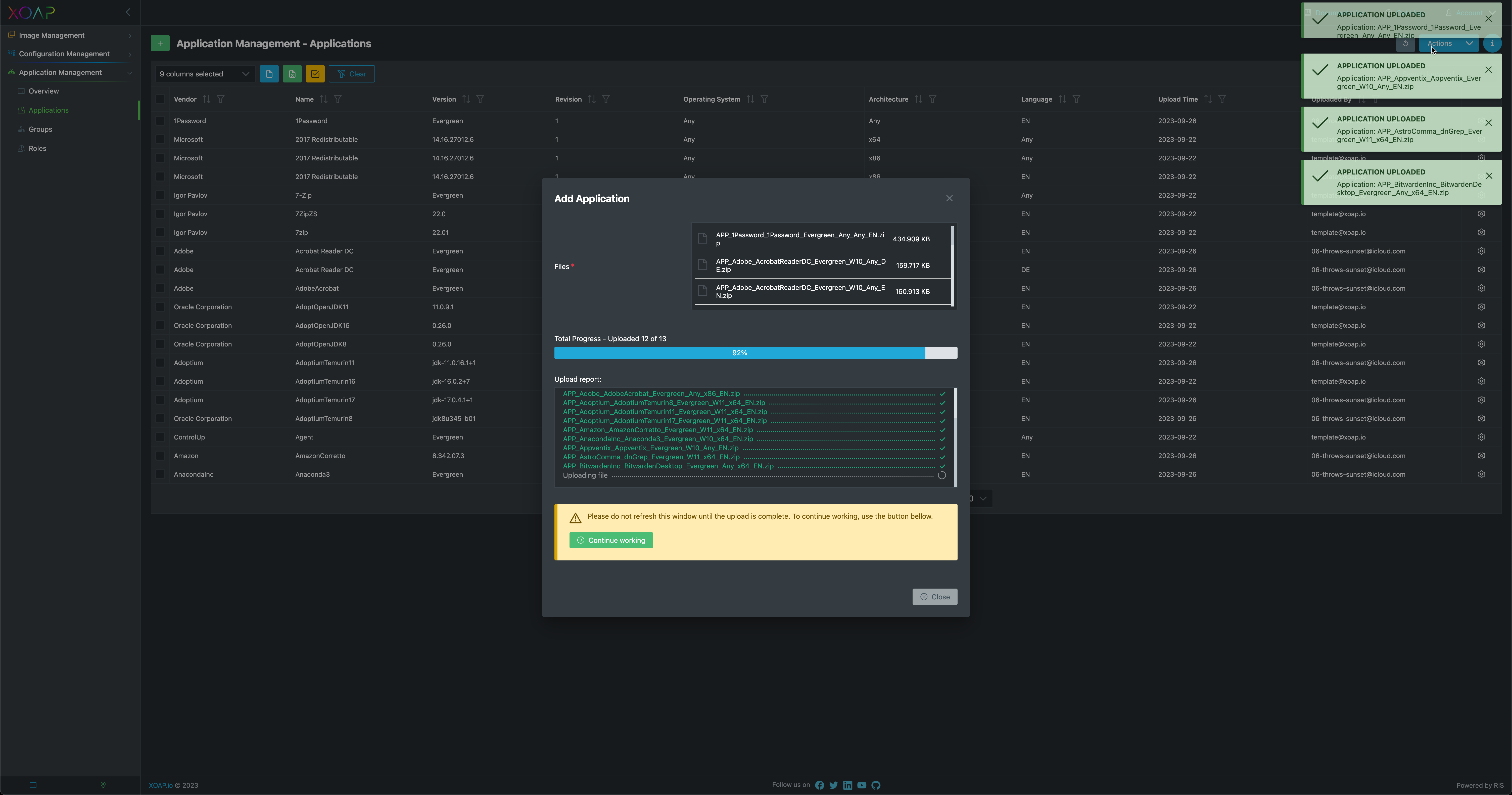 Upload Application