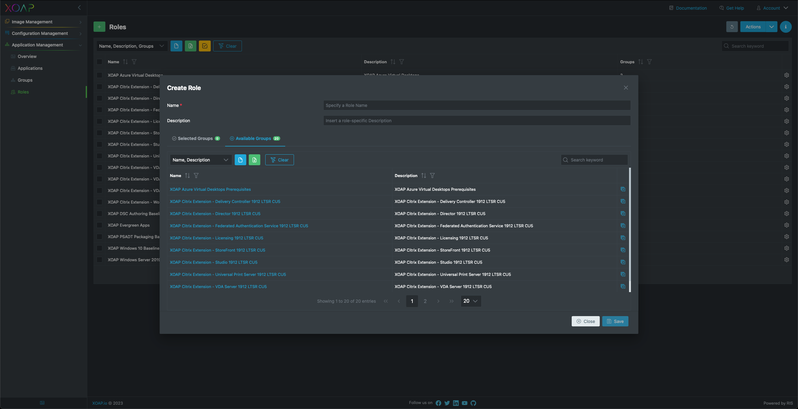 Create application roles