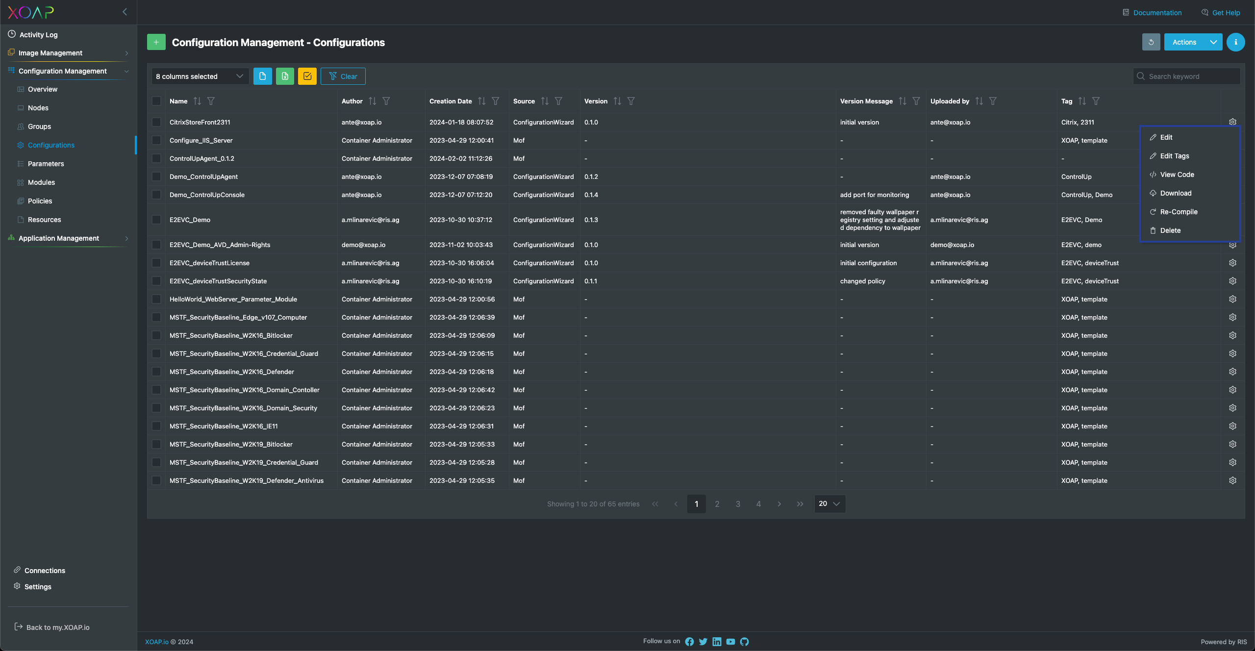 Configurations overview