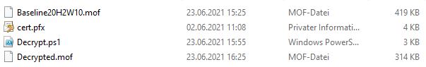 Screenshot of needed files