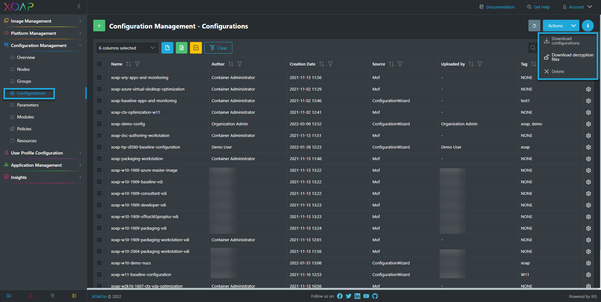Download encrypted configurations
