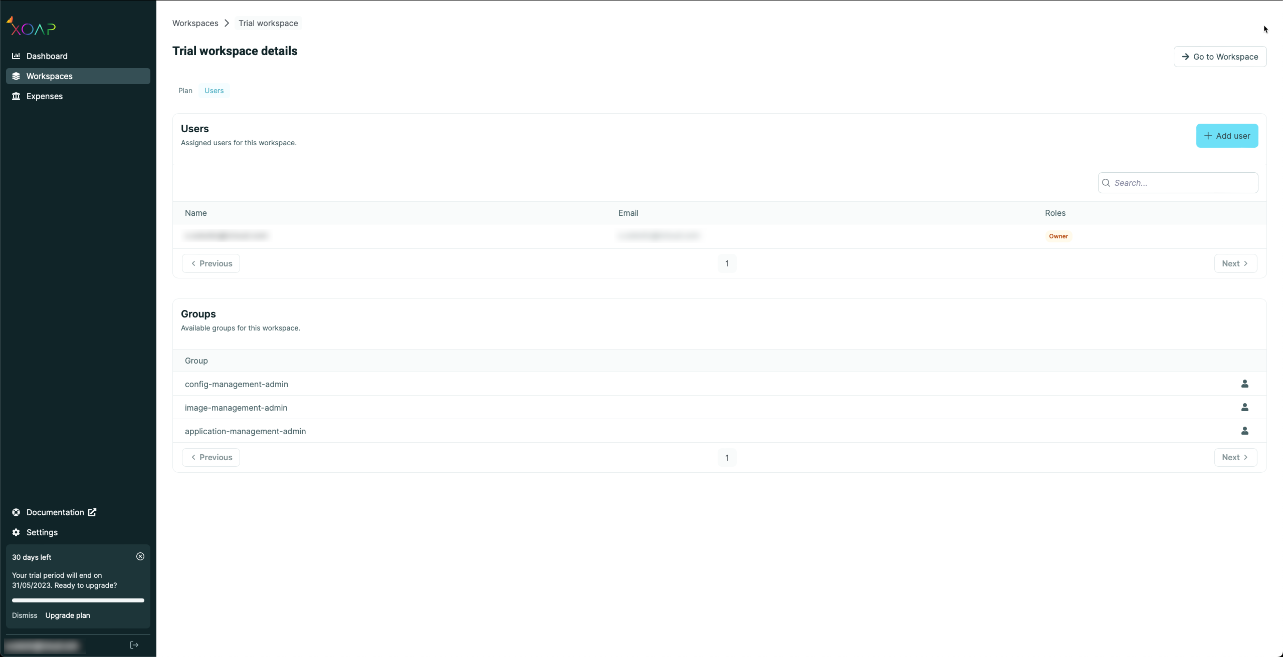 my-xoap.io - add user