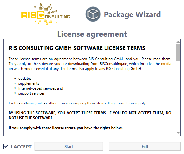 Accept license agreement