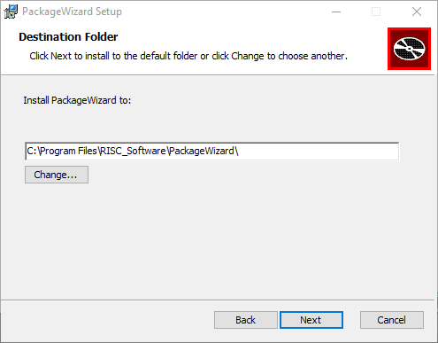 Package wizard setup destination folder