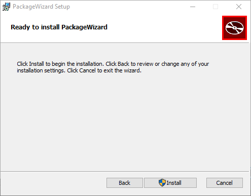 Package wizard setup ready to install